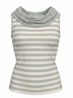 Converse Women's Light Gray and White Striped Muscle Tee